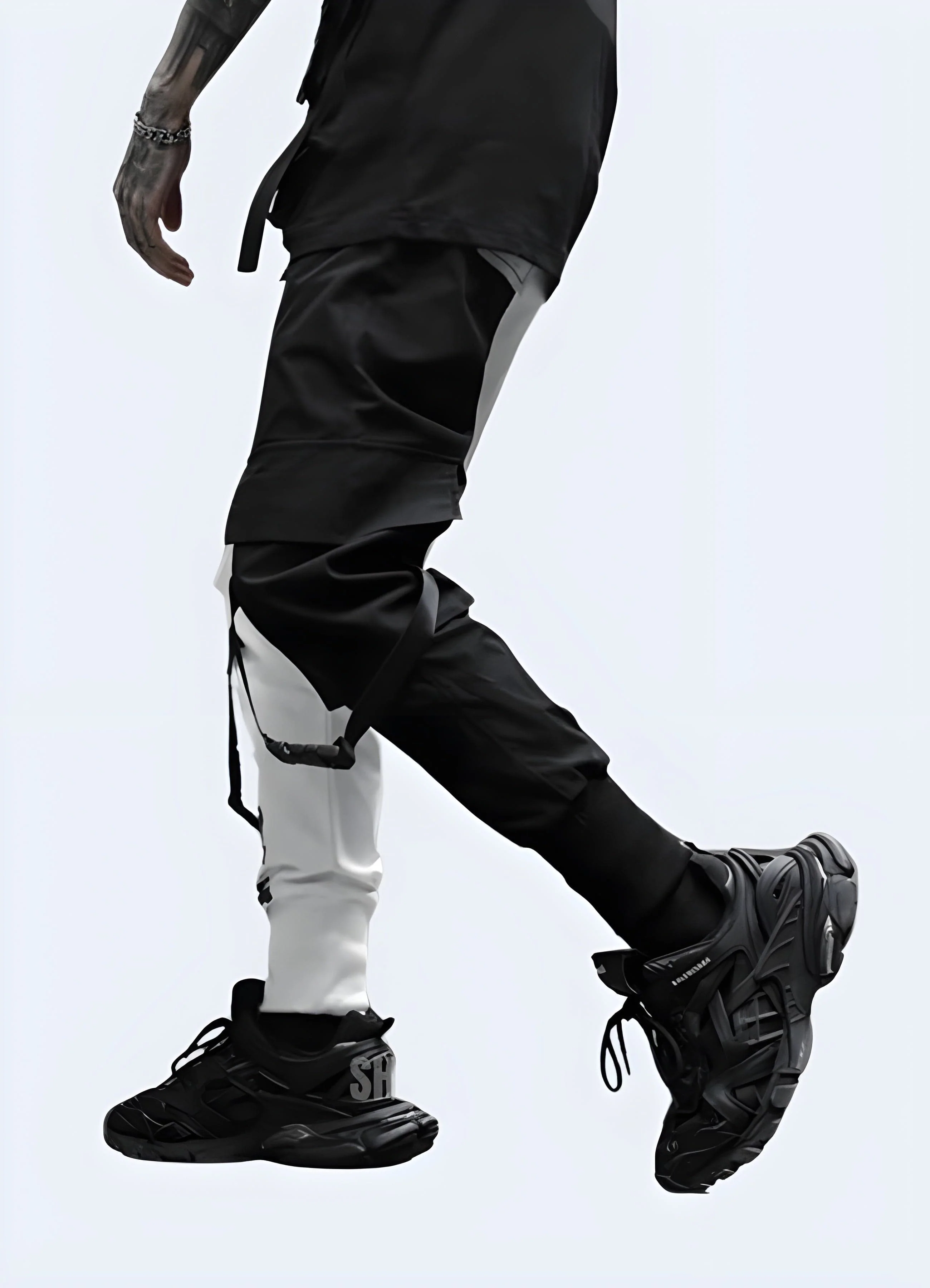 Black And White Cargo Pants - Image 3
