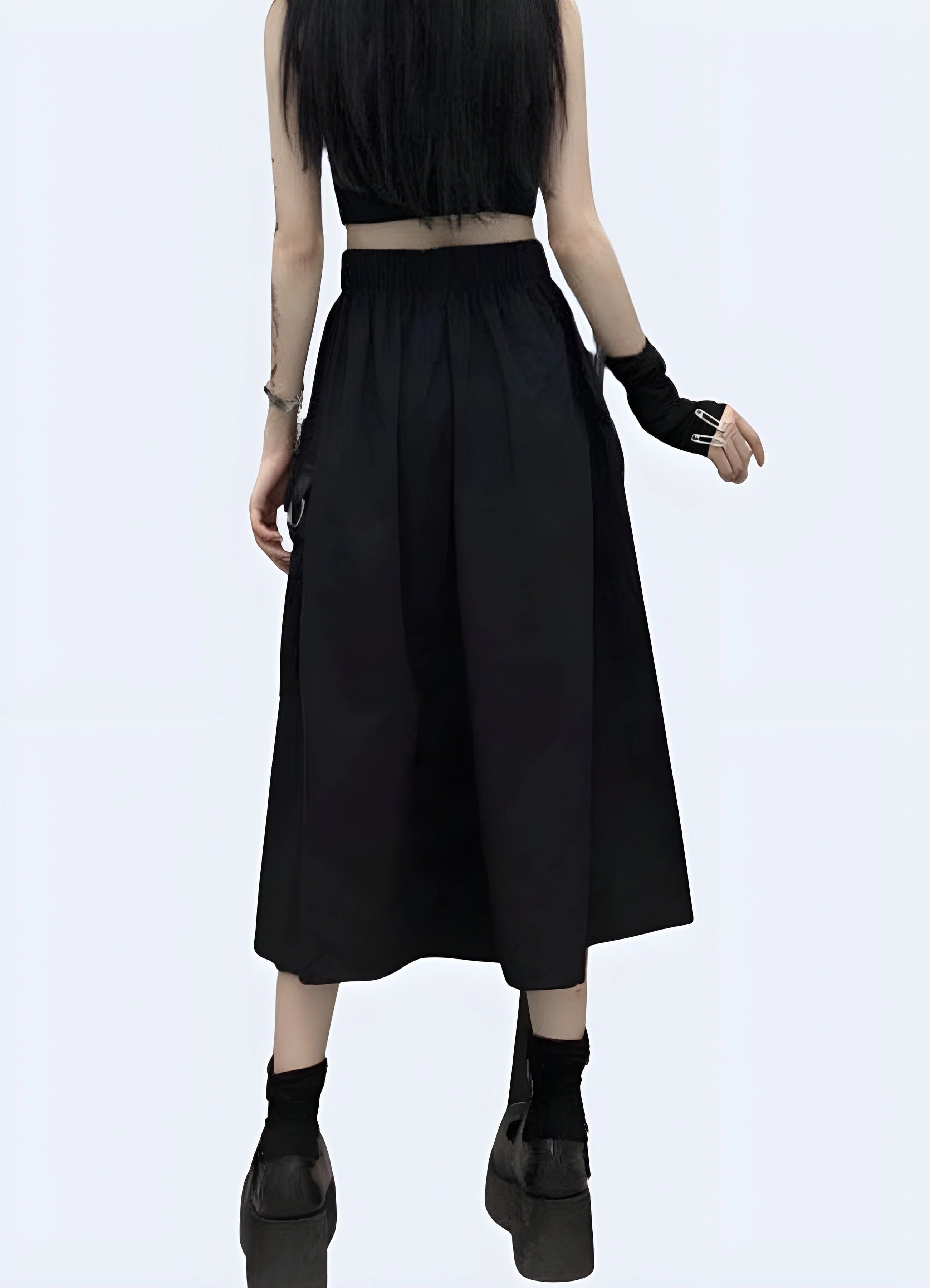 Black Cargo Skirt Maxi - Image 3