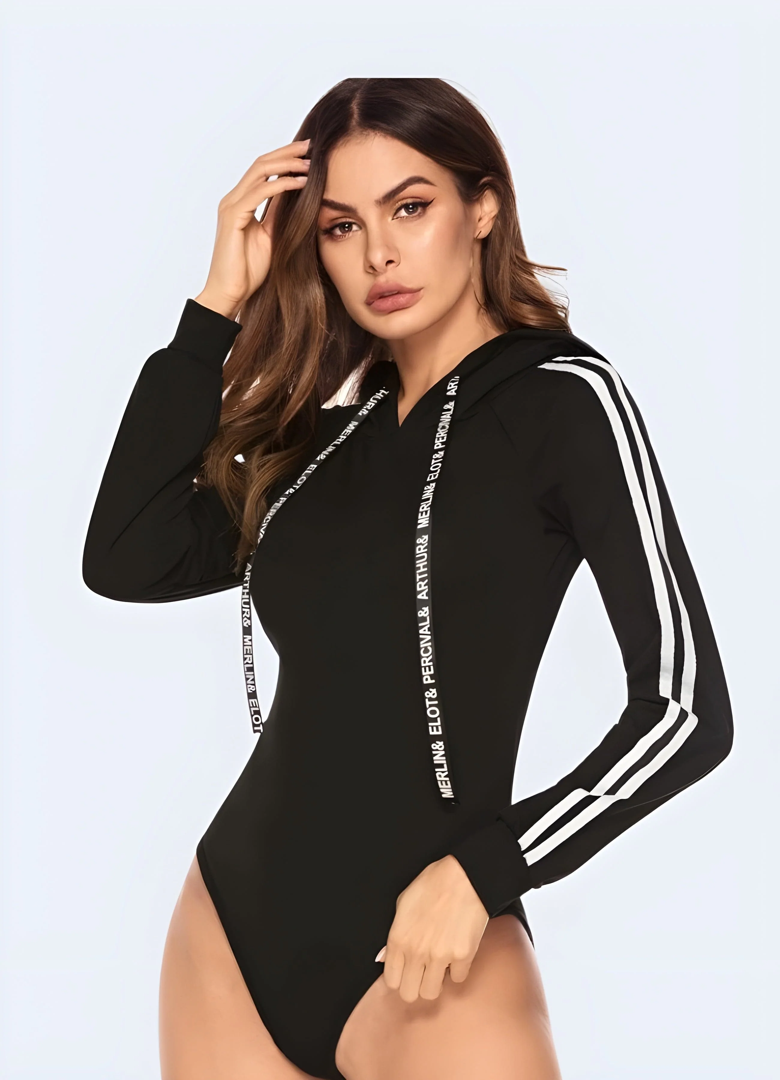 Black Hoodie Bodysuit - Image 3