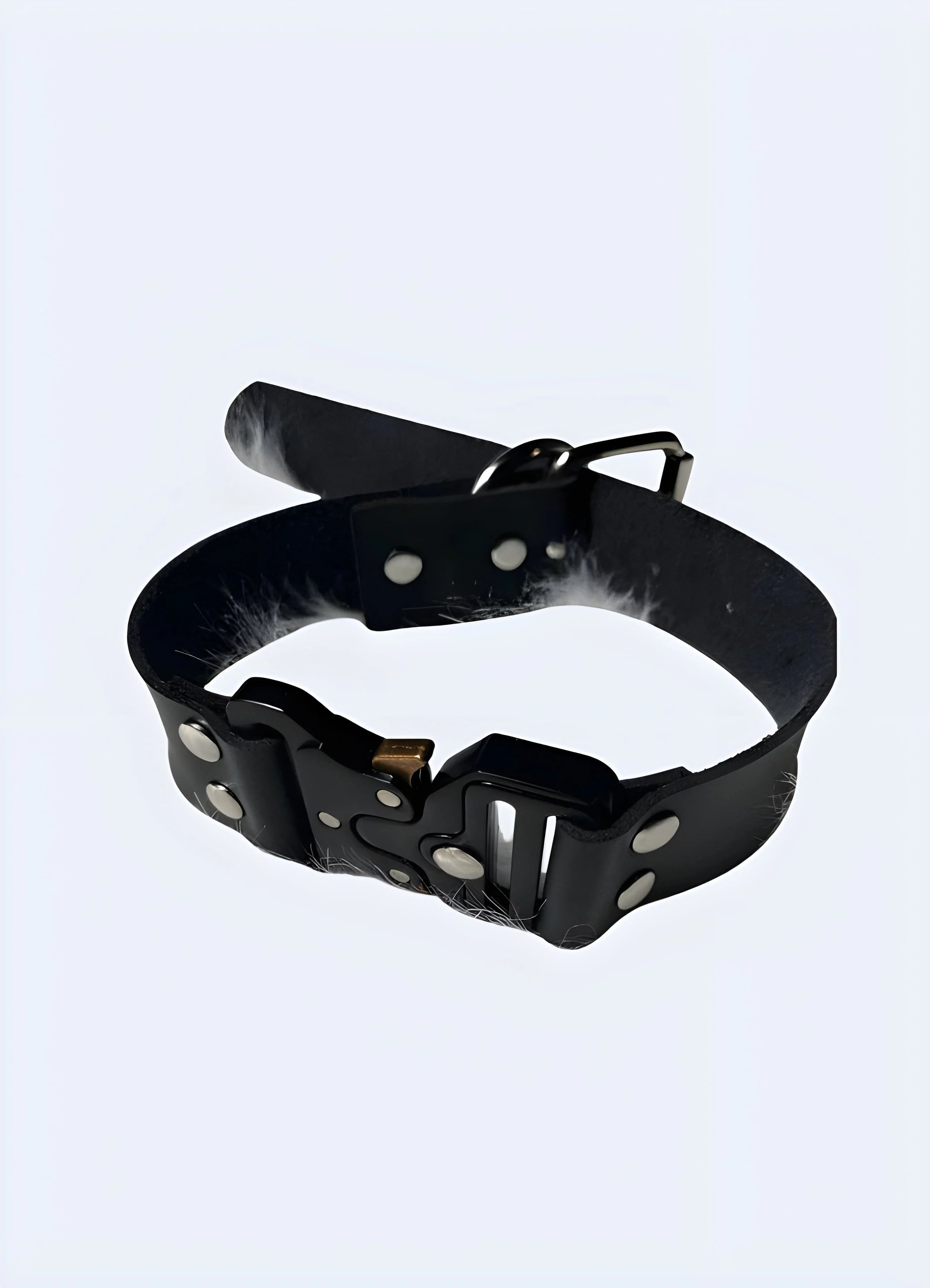 Black Leather Buckle Choker - Image 3