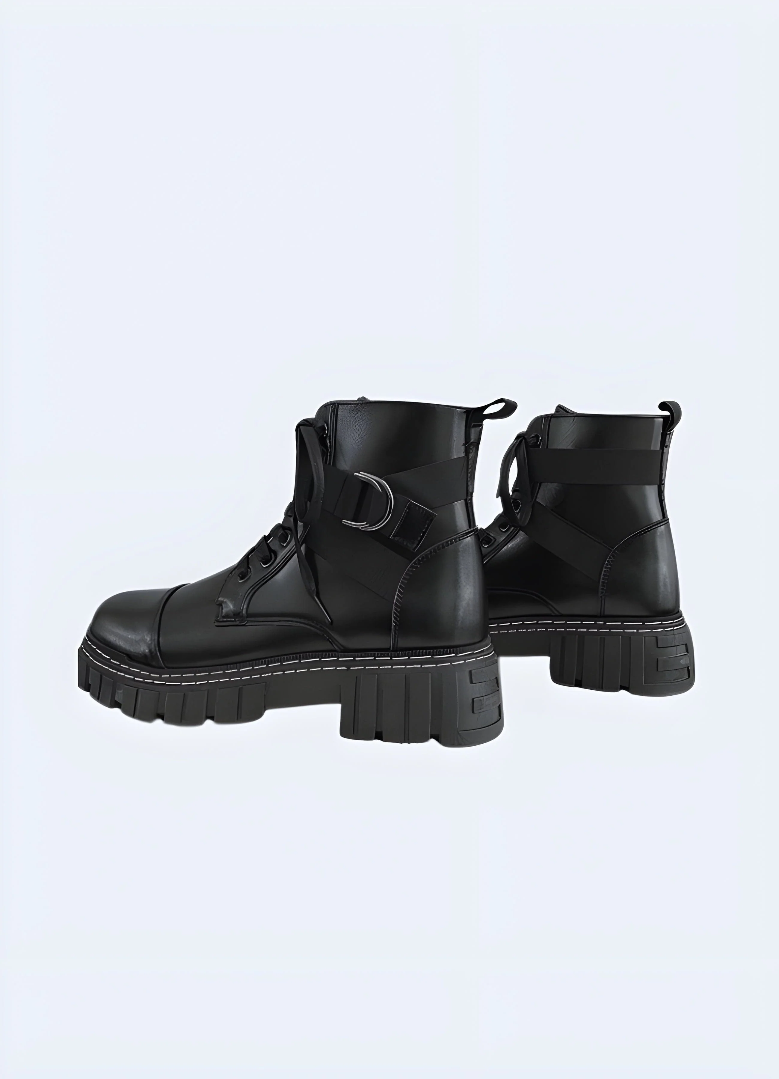 Black Reflective Techwear Boots - Image 3