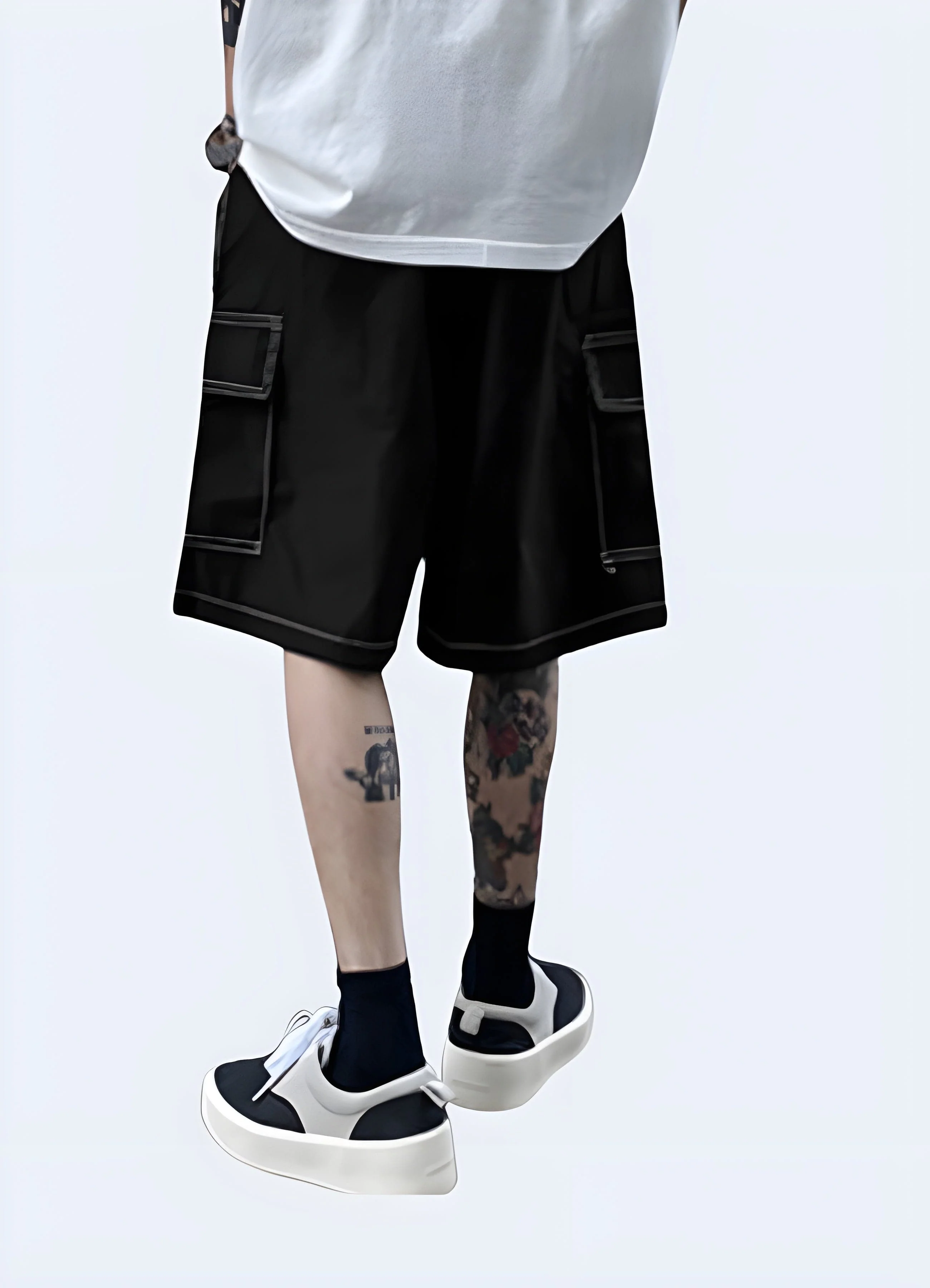 Black Shorts White Stitching - Image 3