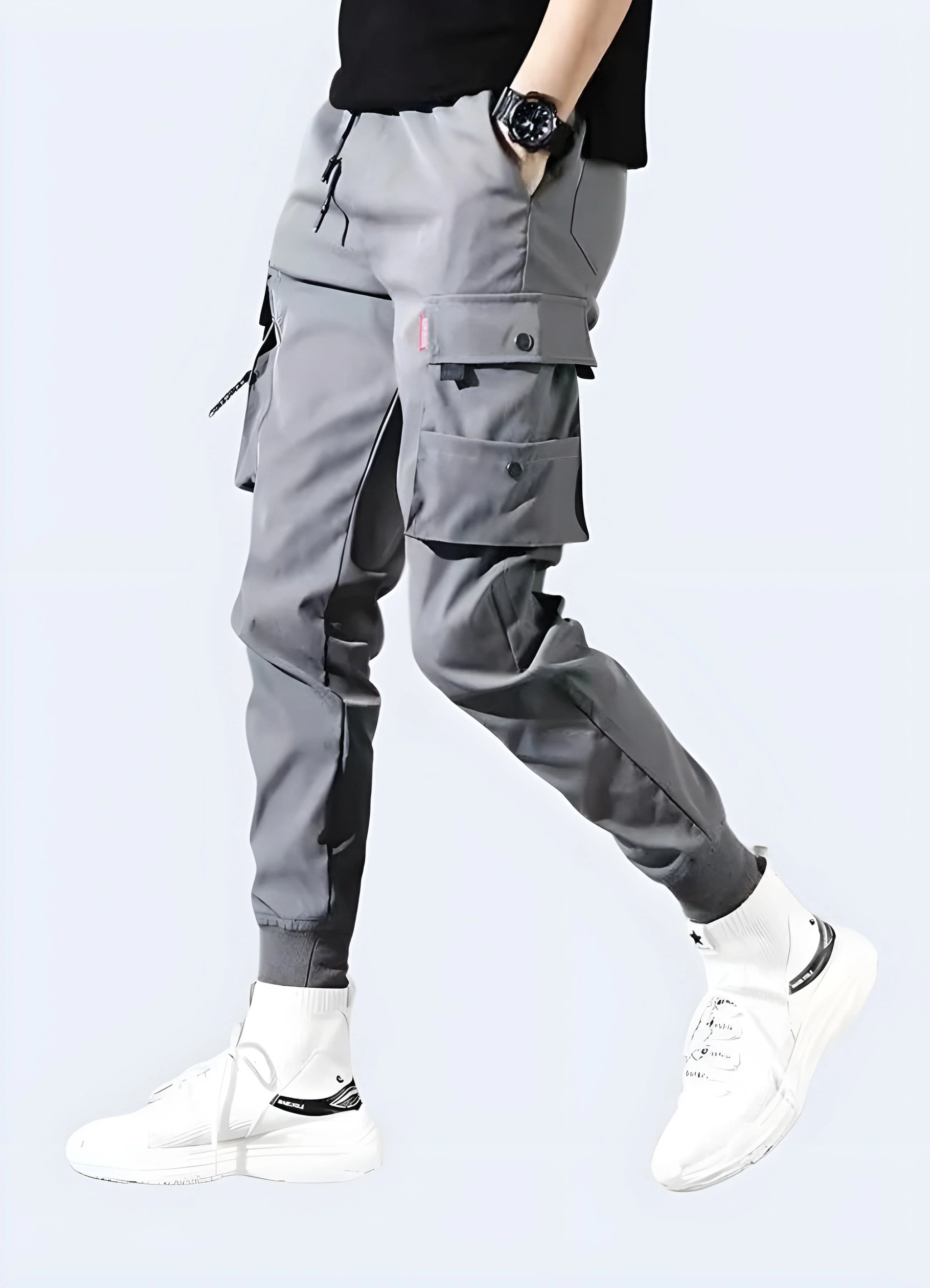 Black Slim Fit Cargo Pants - Image 3