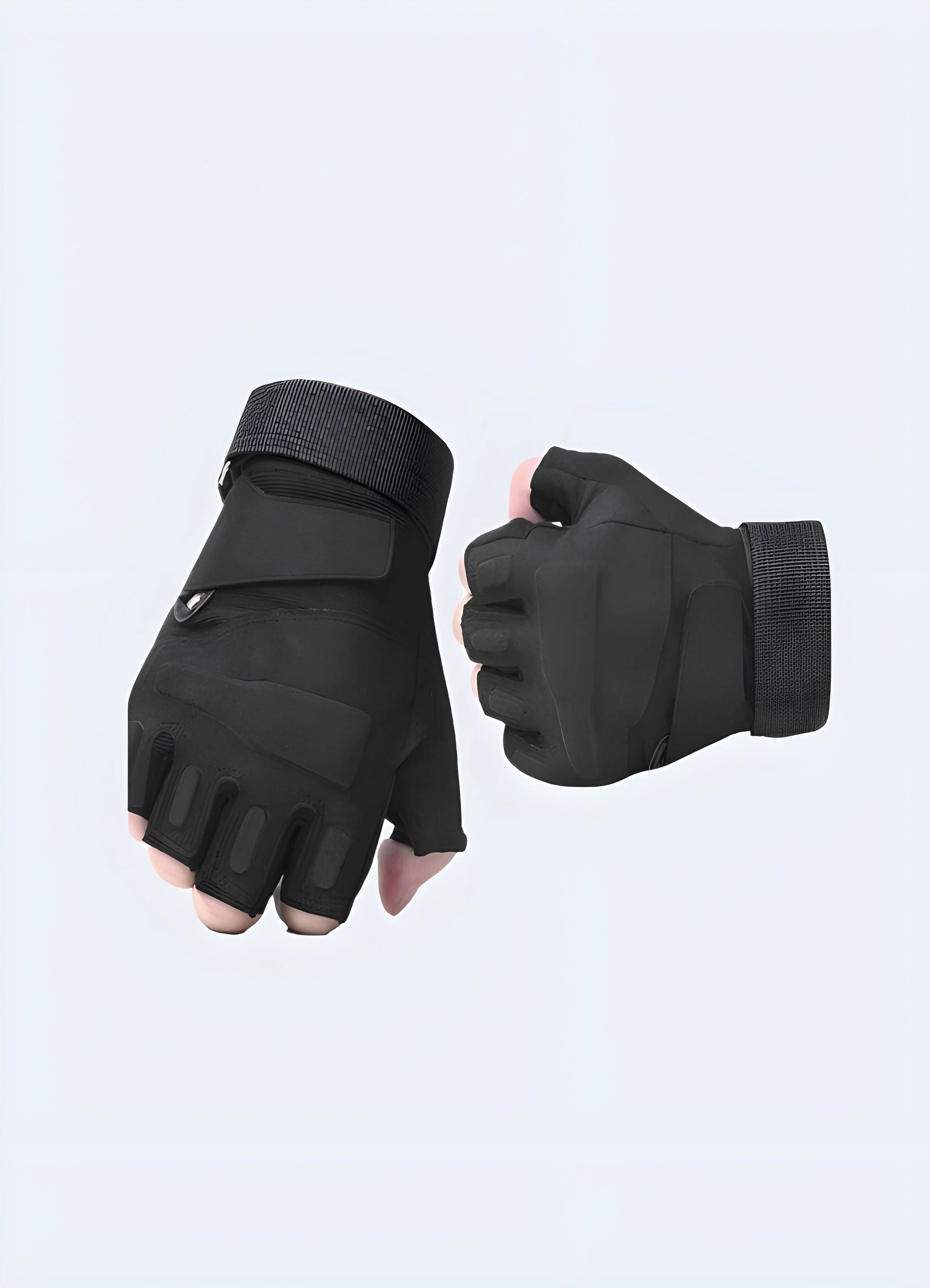 Black Tactical Fingerless Gloves - Image 2