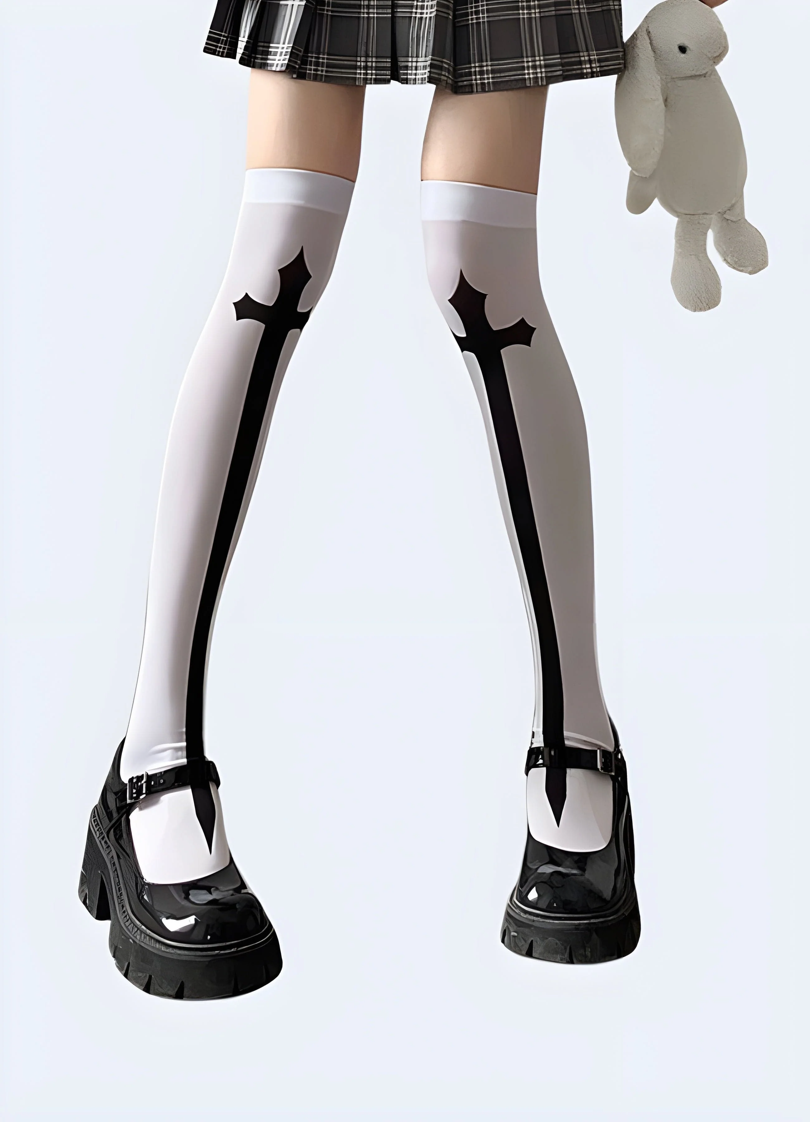Cross Knee High Socks - Image 4