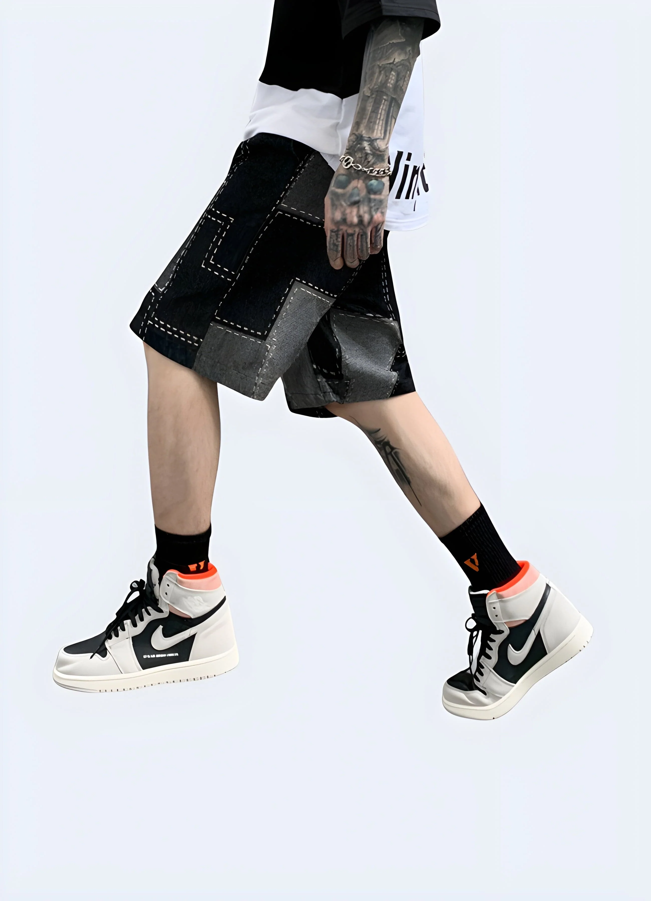 Denim Patchwork Shorts - Image 3