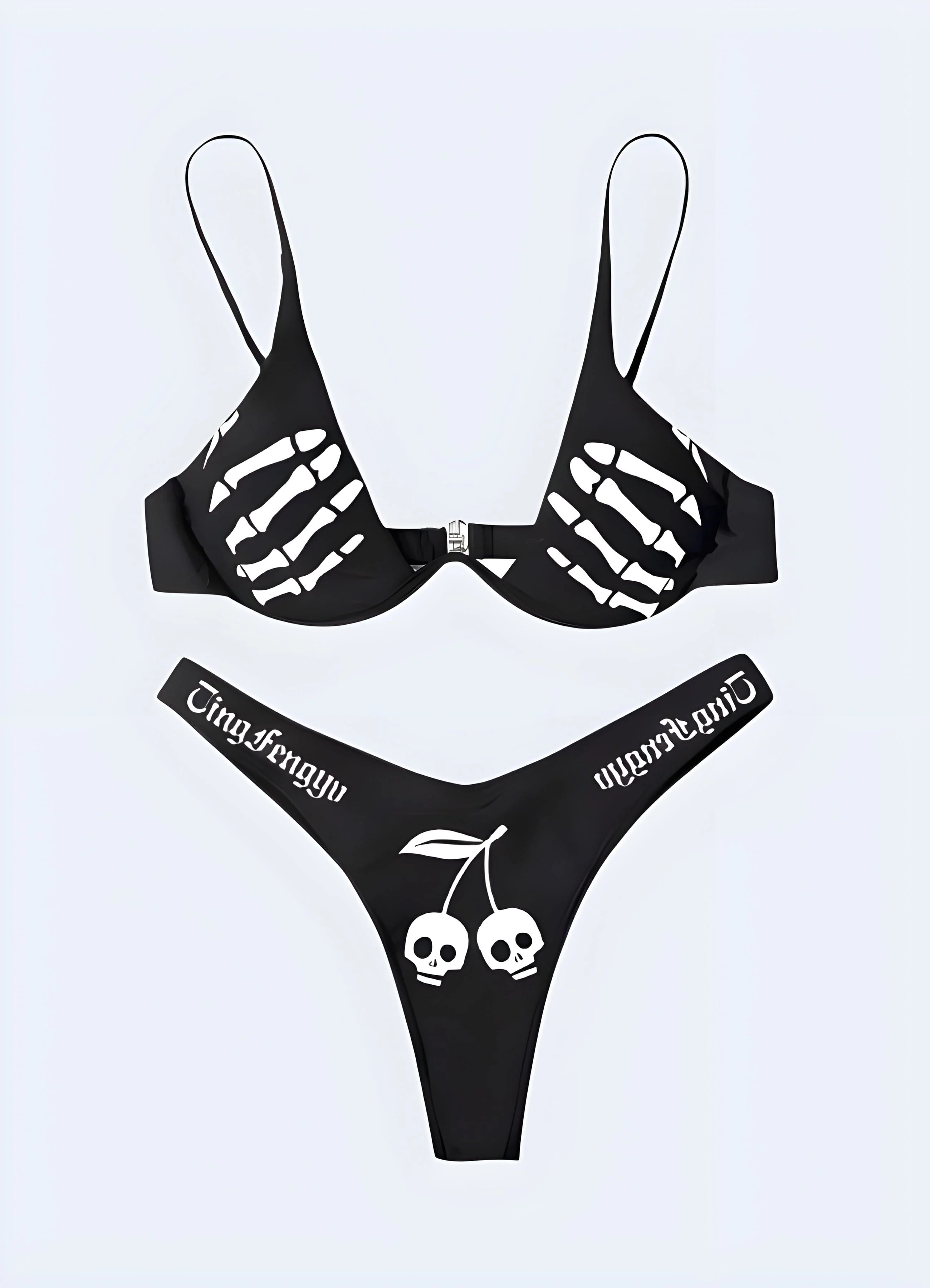 Goth Skeleton Graphic Bikini