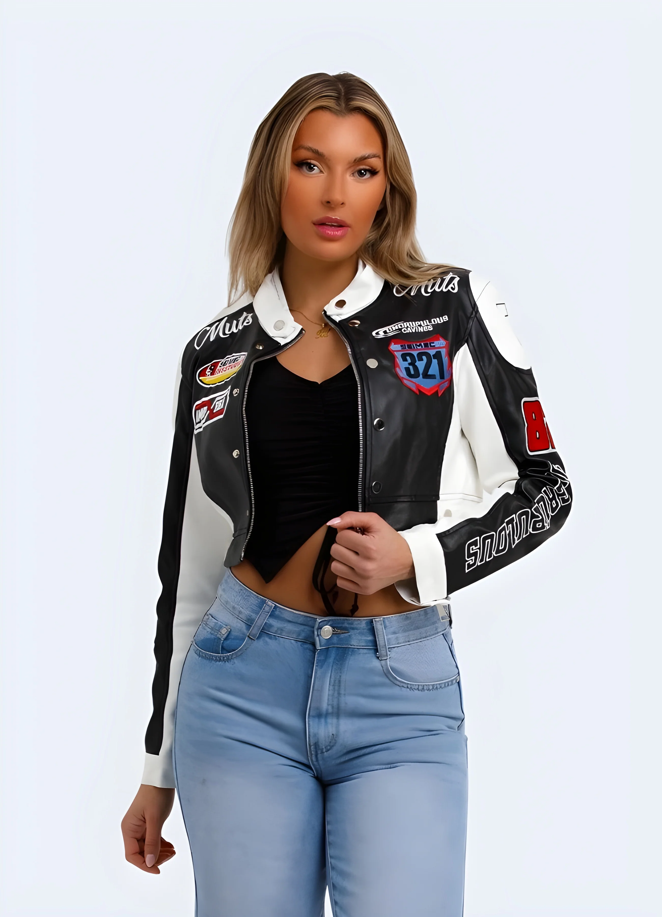 Motorcycle Pullover Crop Top - Image 3