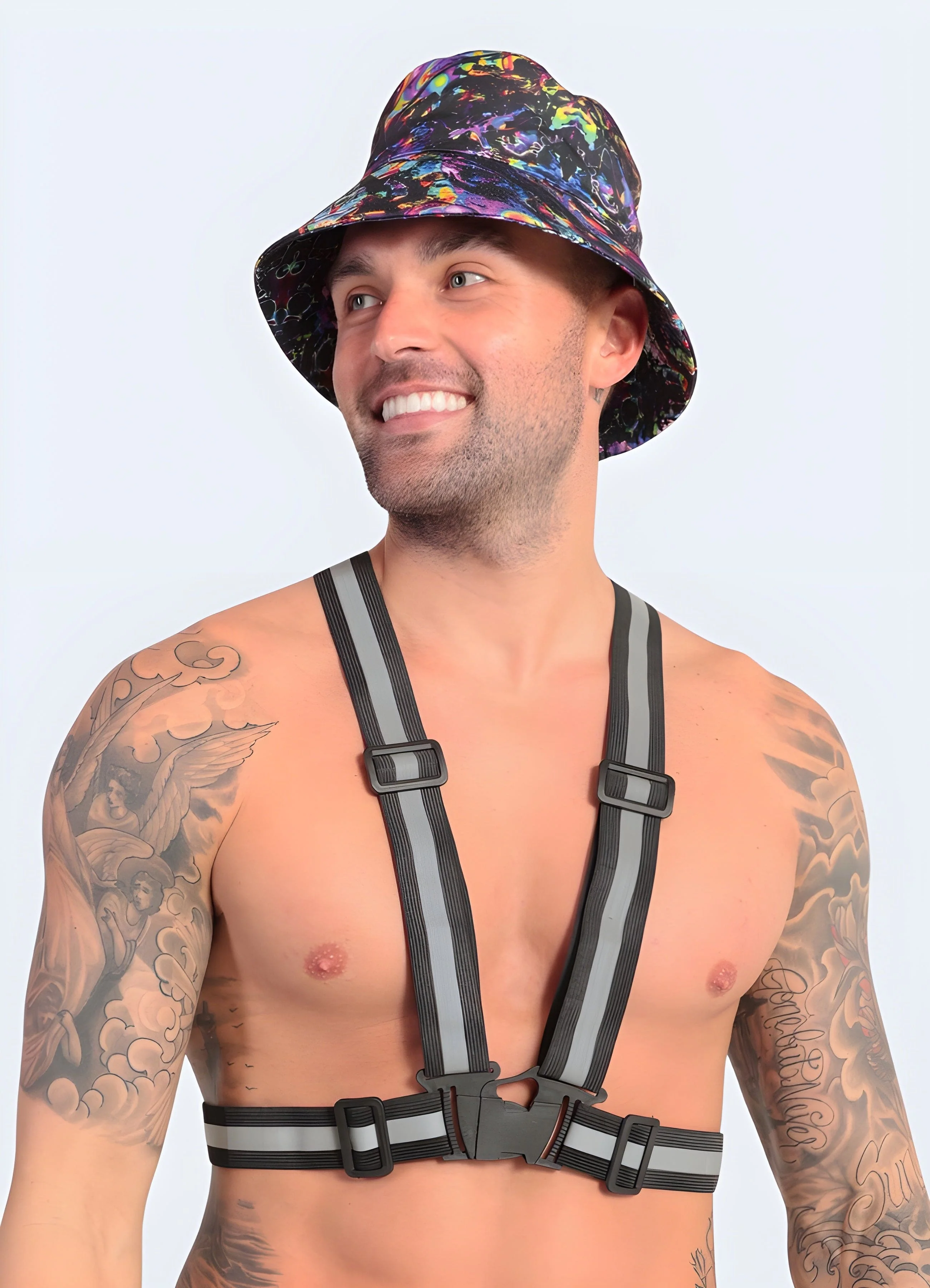 Neon Color Reflective Stripes Techwear Harness - Image 7