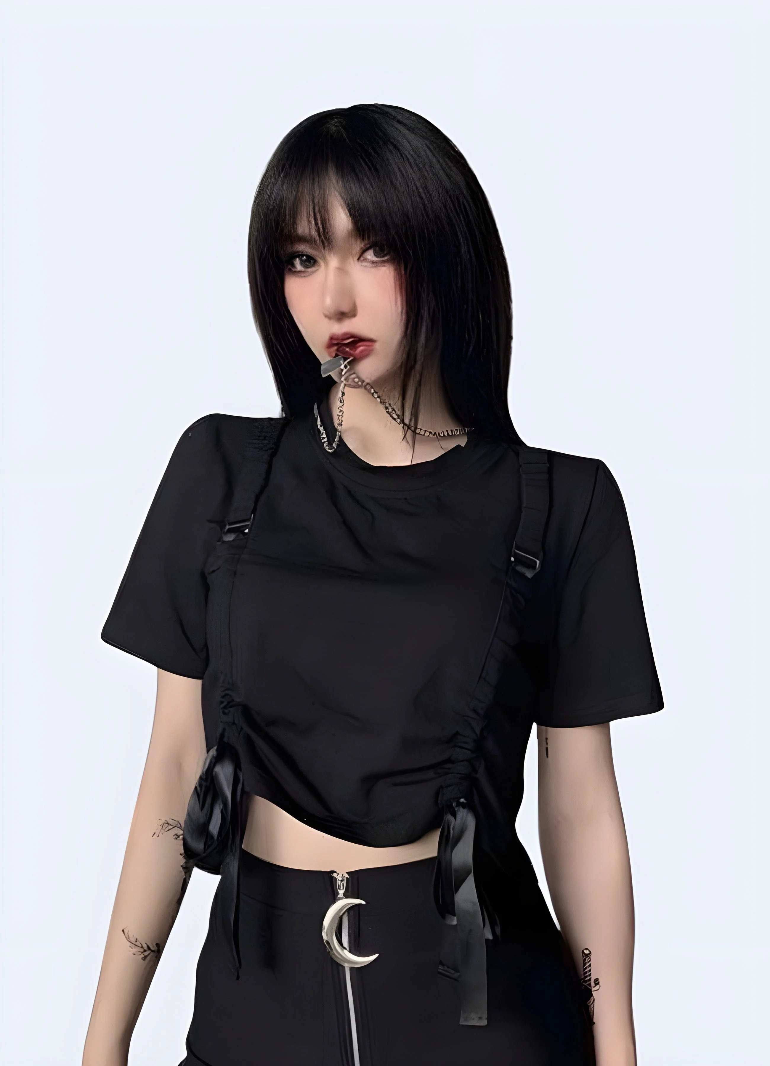 Techwear Drawstring Crop Top - Image 2