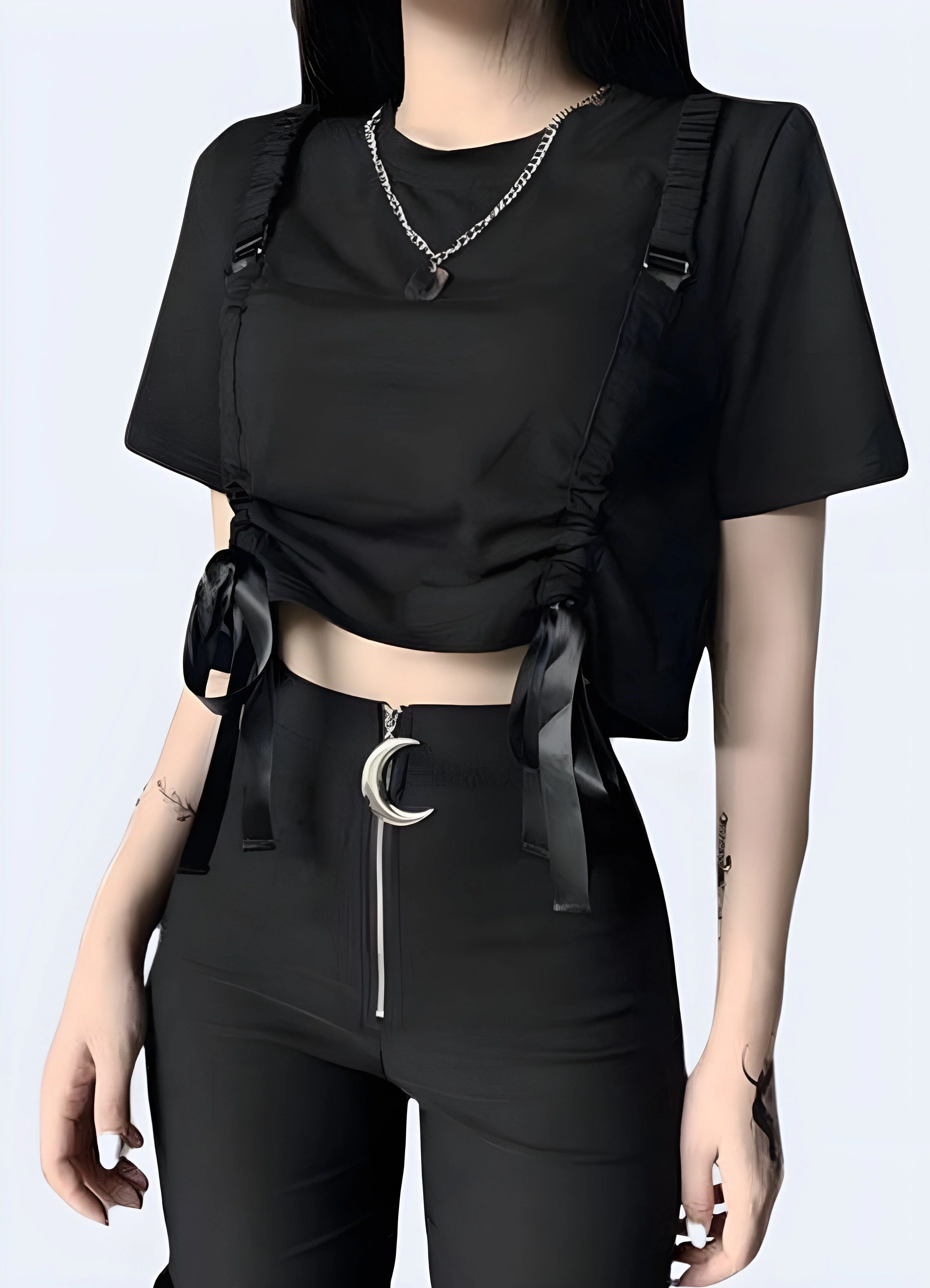 Techwear Drawstring Crop Top - Image 3