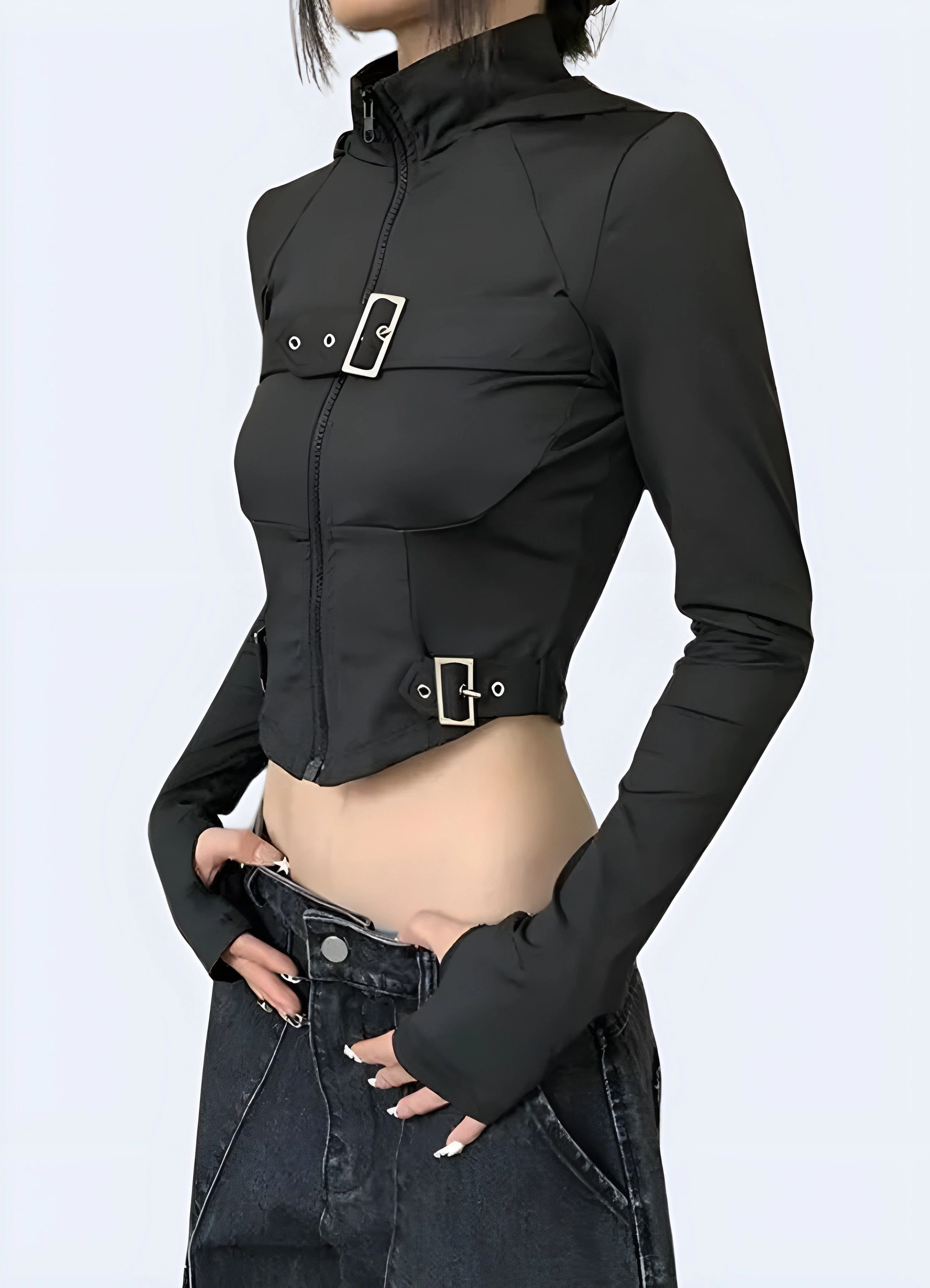 Techwear Goth Crop Top - Image 4