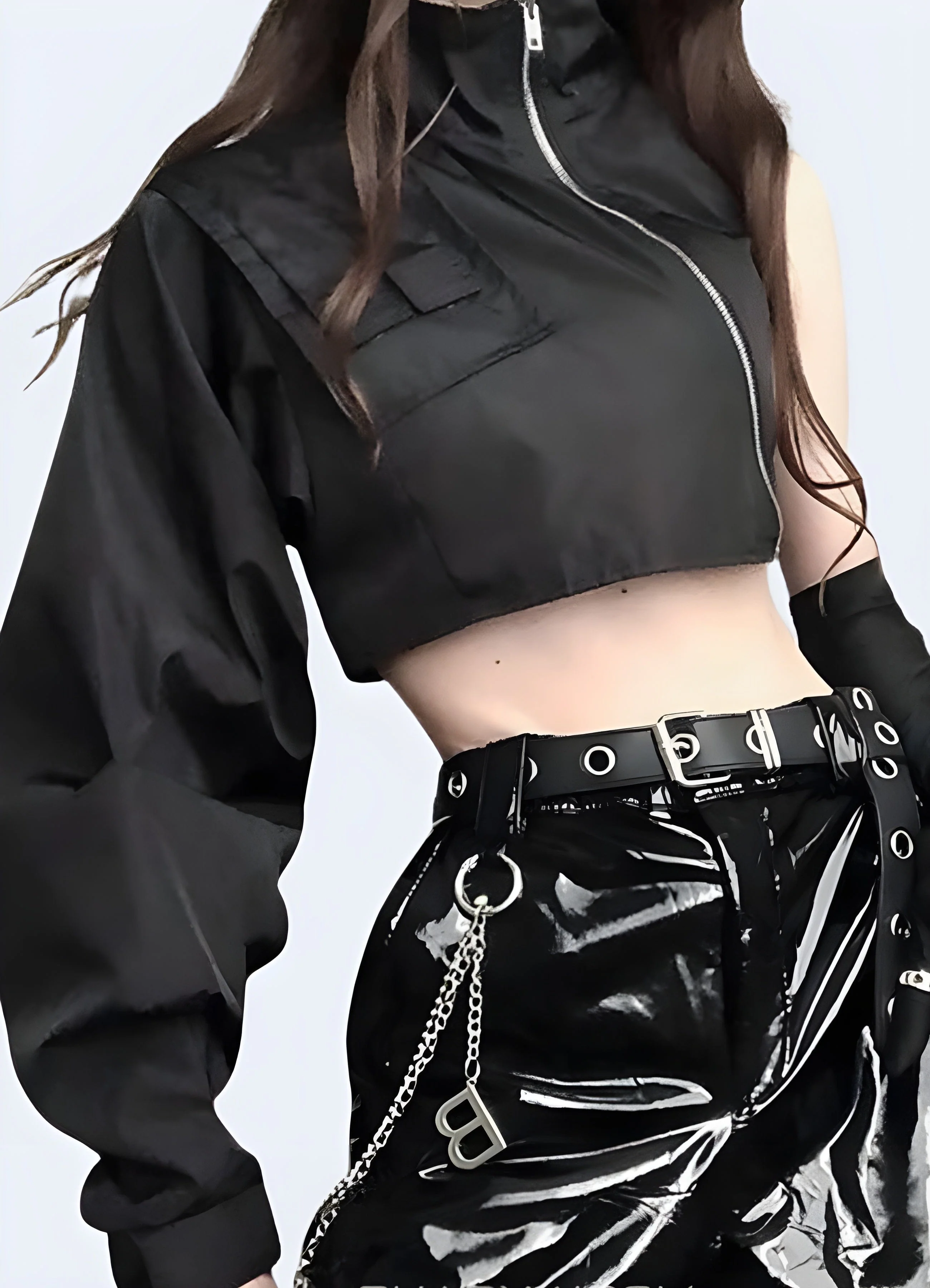 Techwear One Sleeve Jacket with Zipper - Image 3