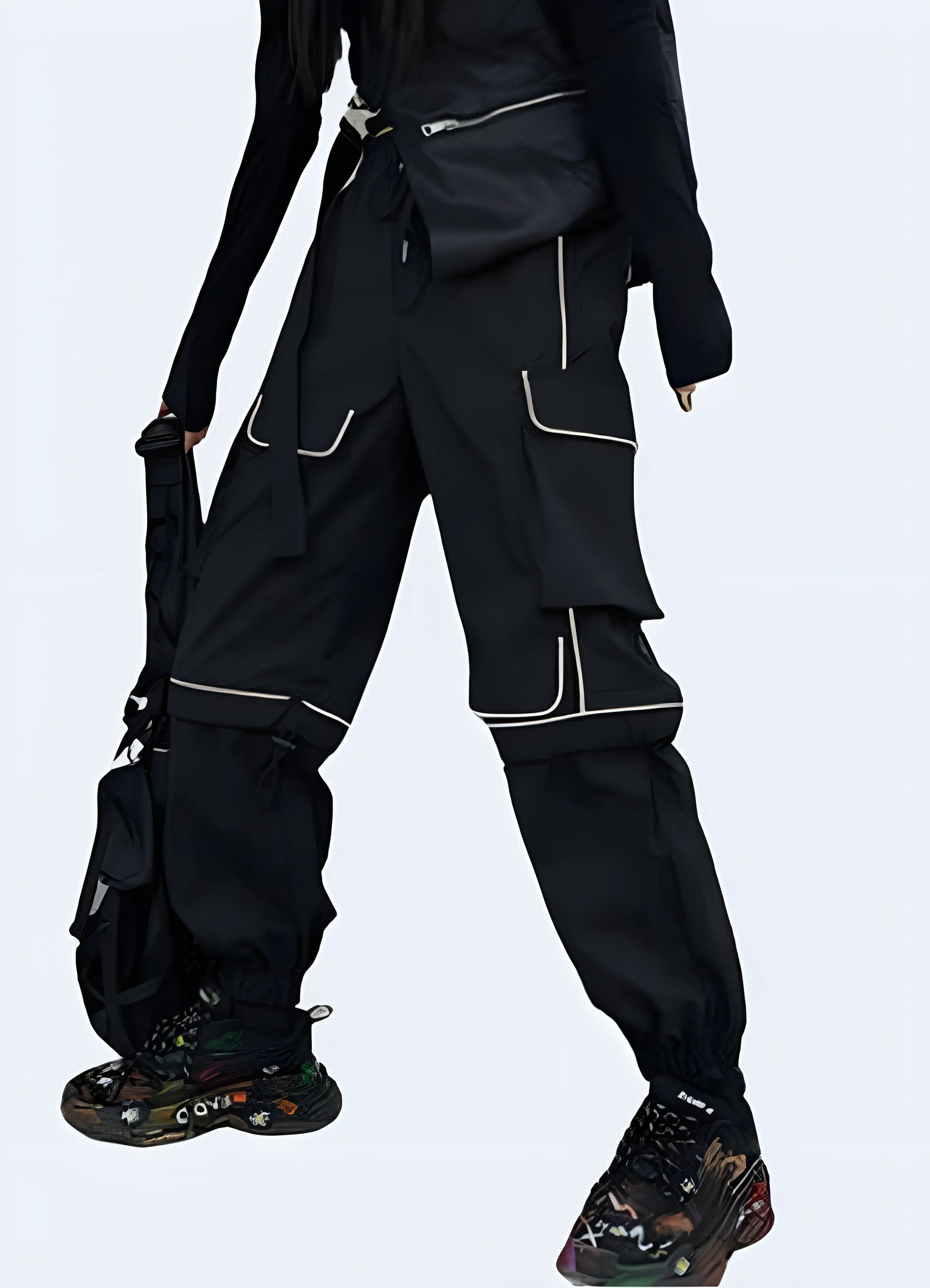 Techwear Reflective Cargo Pants For Women - Image 3