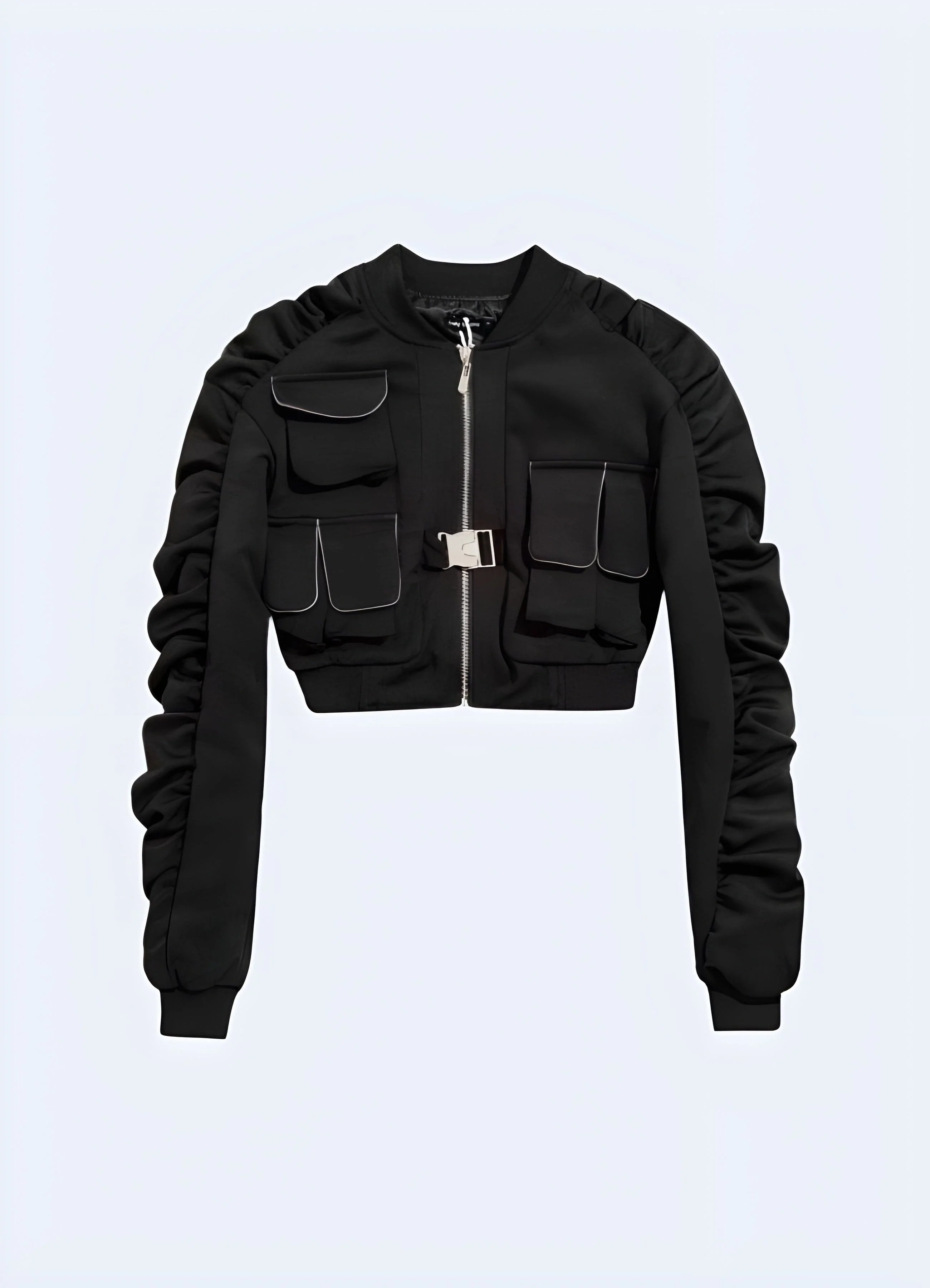 Techwear Short Zip Up Jacket Women's - Image 3