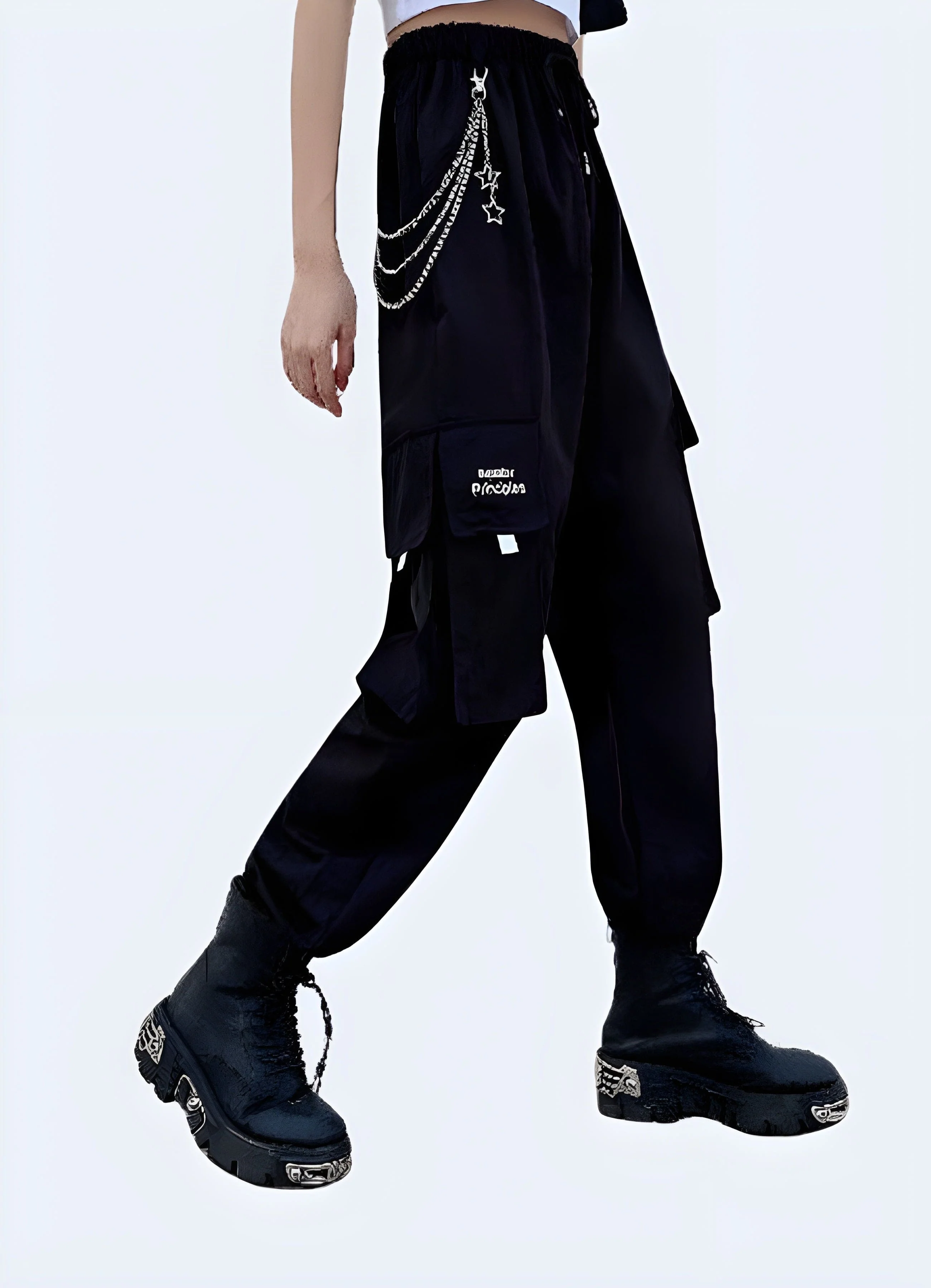Techwear Women's Pants With Chain - Image 2