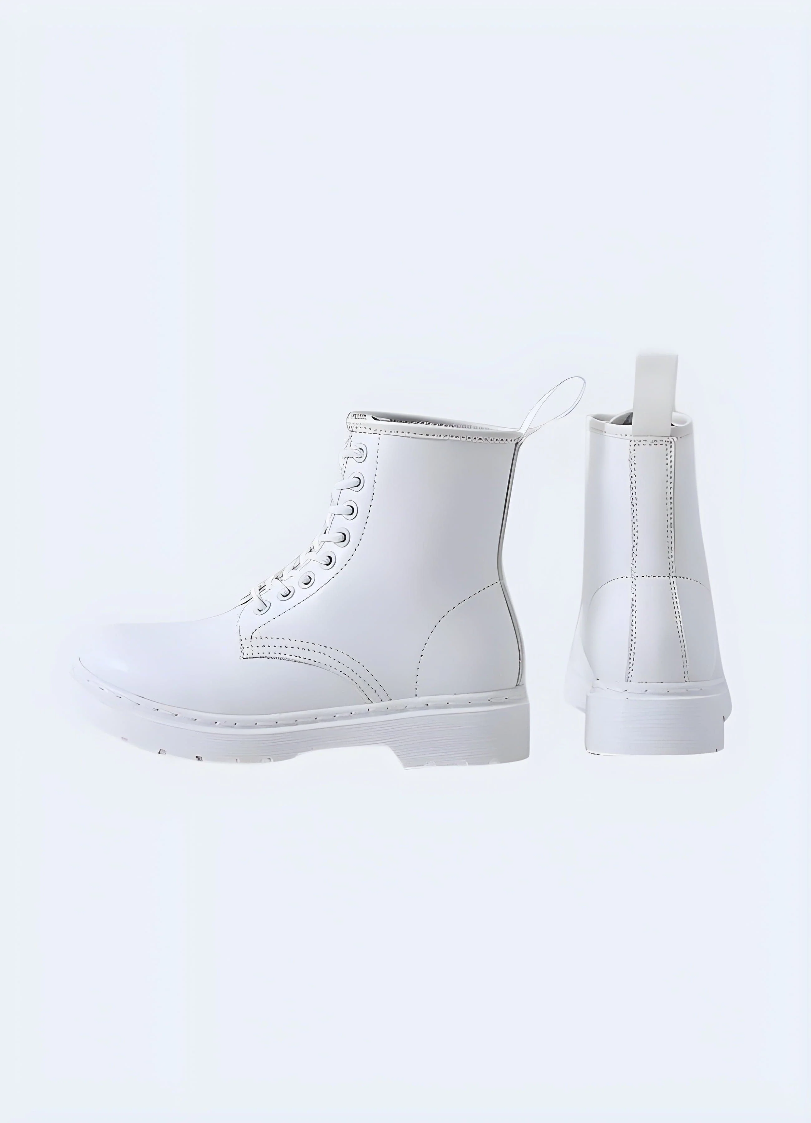 White Combat Boots - Image 2
