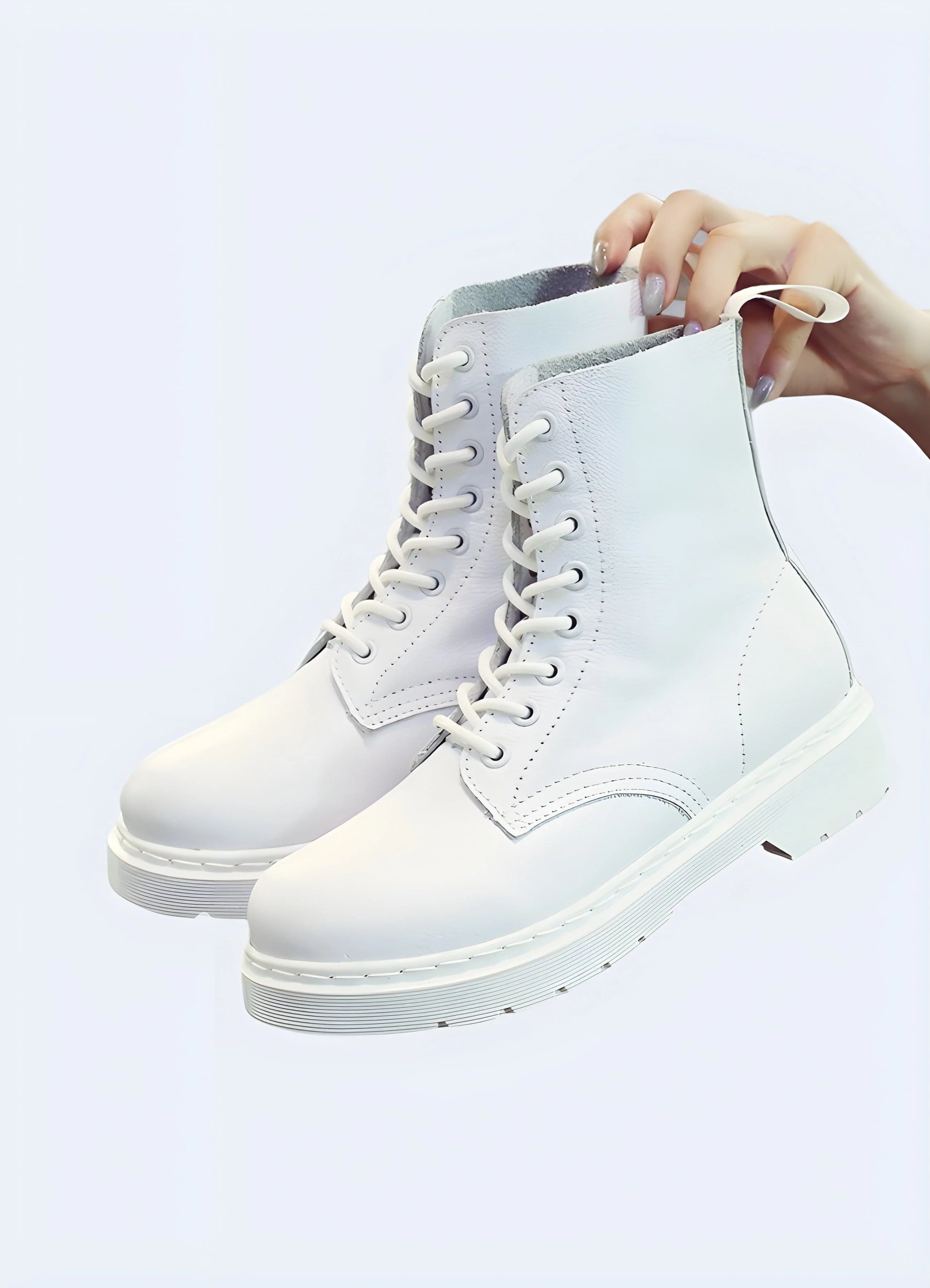 White Combat Boots - Image 3