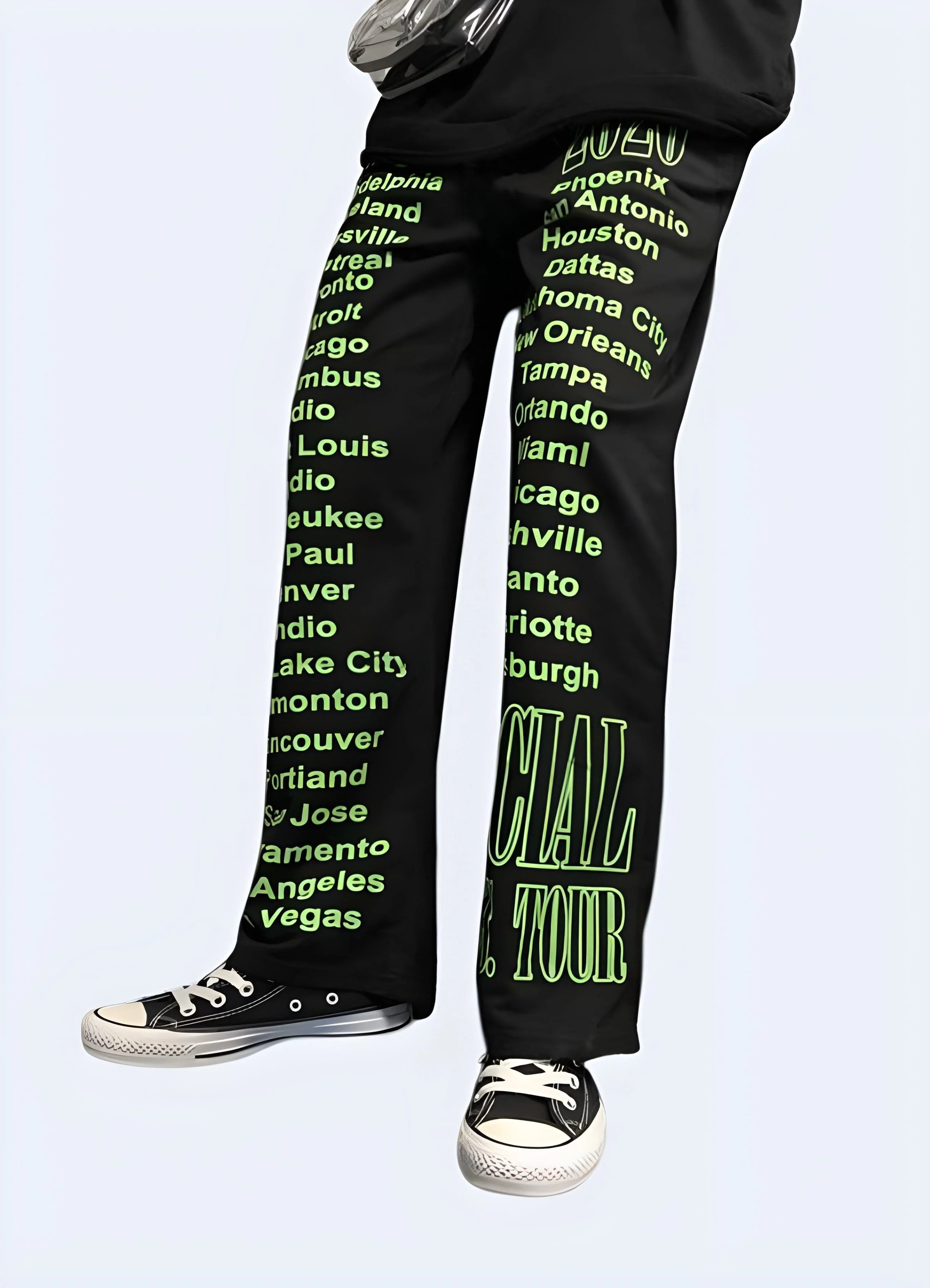 Women's Black And Green Pants - Image 2