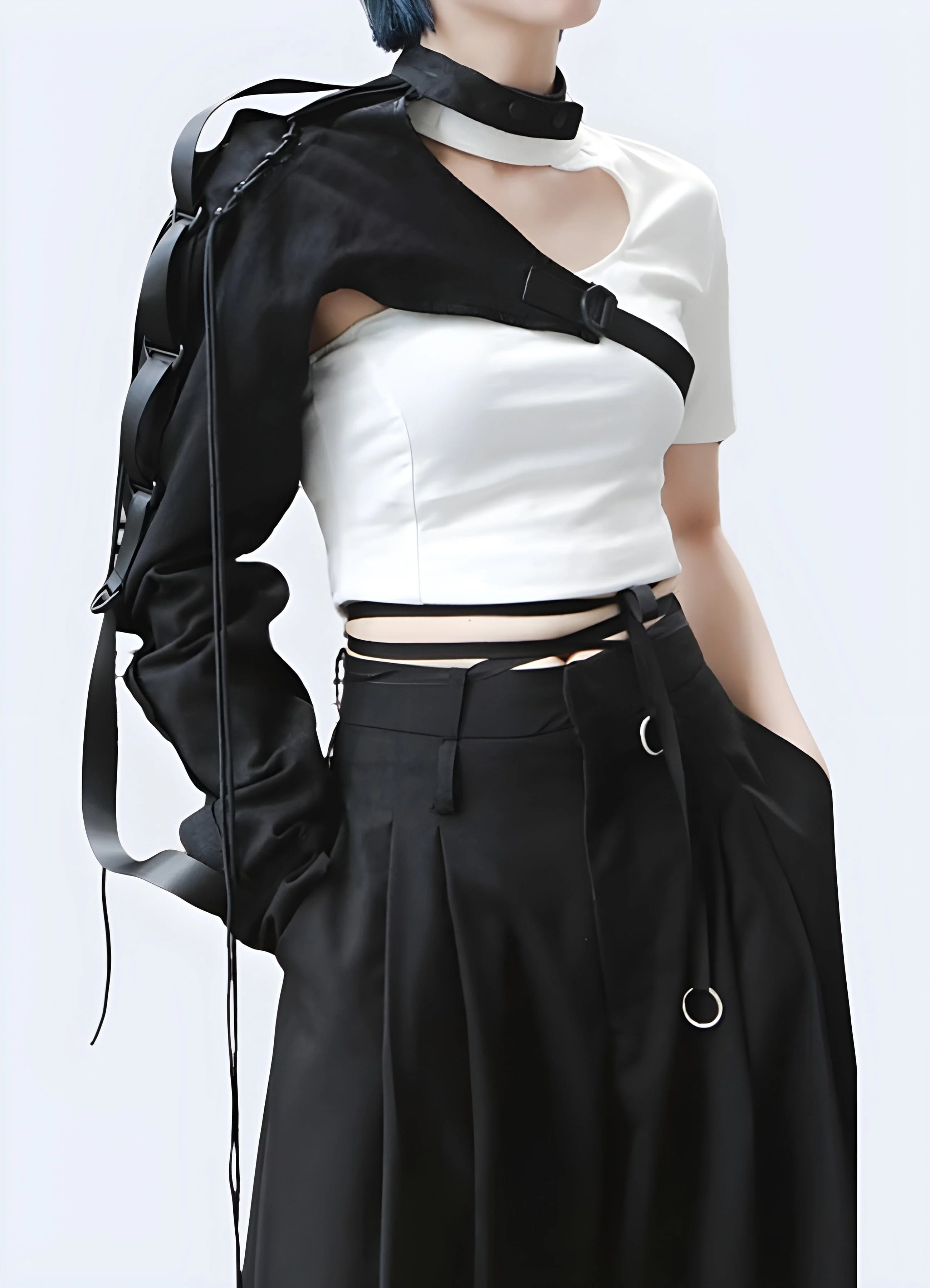 Women's Black One Shoulder Sleeve - Image 2