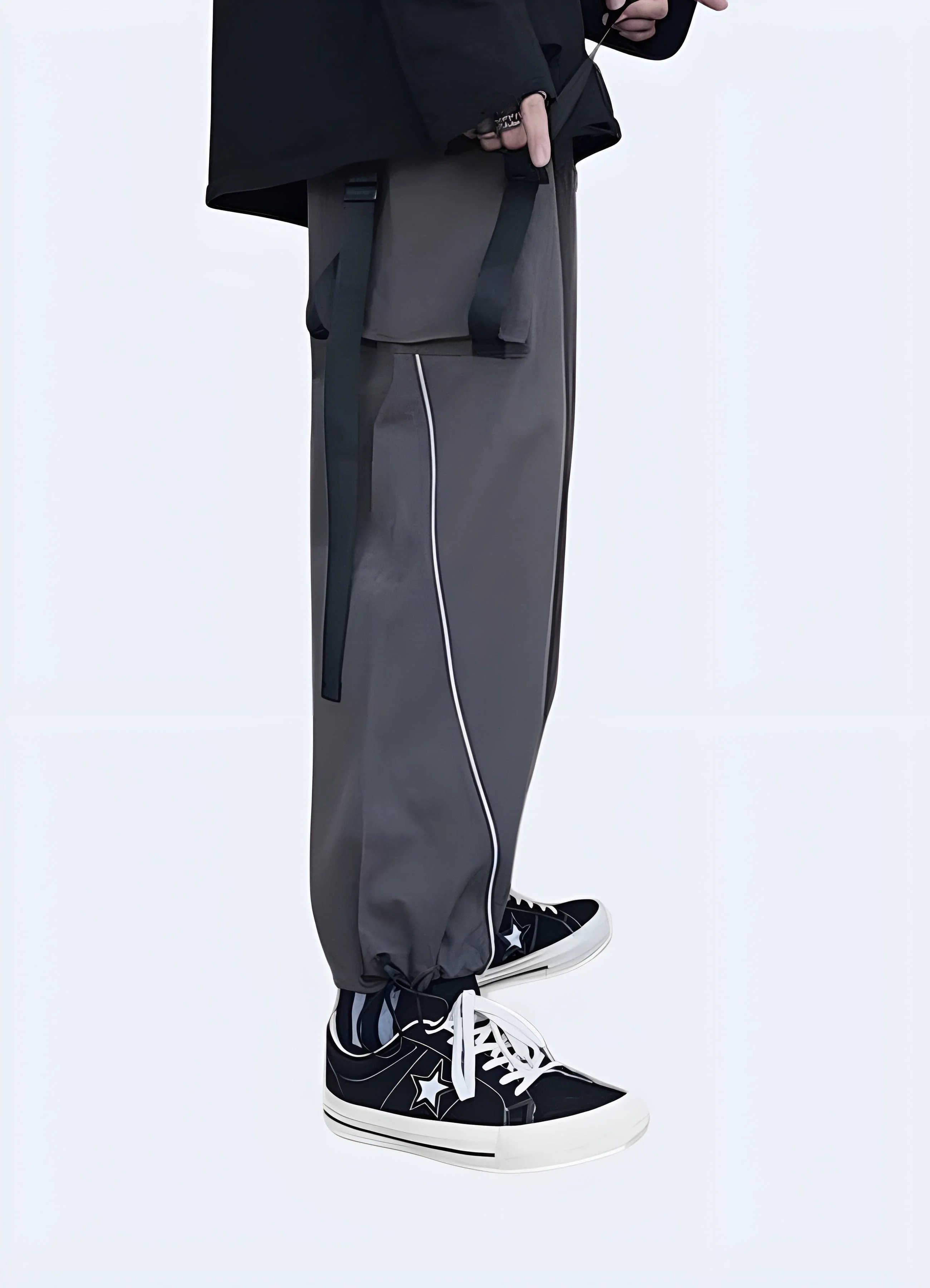 Women's Loose Pants With Buckle - Image 2
