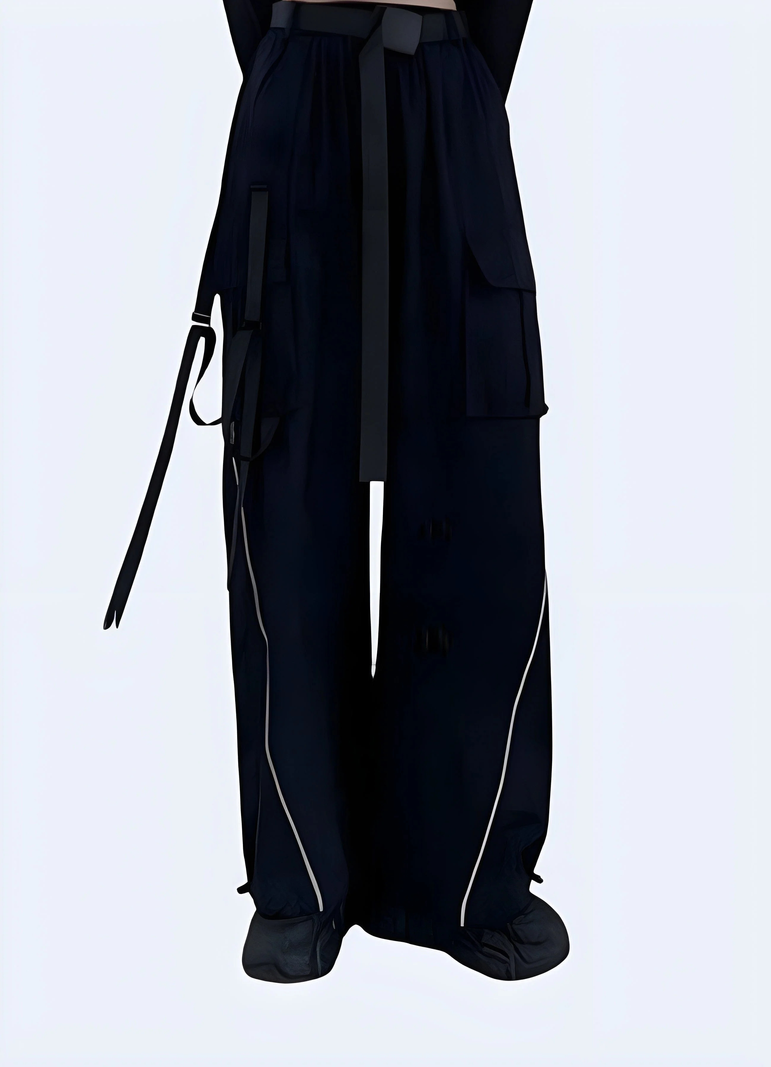 Women's Loose Pants With Buckle - Image 3